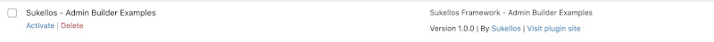 Sukellos Admin Builder Examples installation
